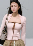One-Shoulder Tie Bandeau Top & Cardigan Set  Slim Fit Edit