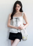 spring brunch outfit, brunch outfit ideas, two piece set women, lace camisole set, korean feminine outfit, coquette outfit, soft girl outfit, layered outfit women, black and white outfit, aesthetic fashion outfit, feminine korean fashion, casual spring outfits women, cute everyday outfit, romantic casual outfit, lightweight summer outfit, stylish two piece outfit, soft aesthetic clothing, date outfit women, trendy korean fashion, delicate feminine outfit

