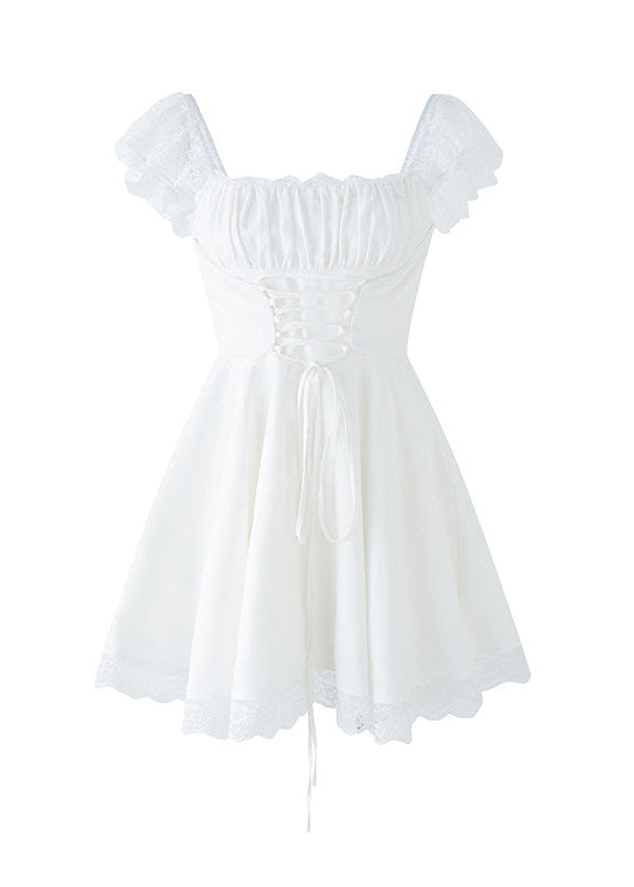 white lace dress women, camisole mini dress, korean fashion dress, spring brunch outfit, brunch outfit ideas, summer outfit ideas, feminine mini dress, aesthetic fashion dress, soft girl aesthetic outfit, modern feminine clothing, parisian style clothing, romantic lace dress, versatile summer dress, chic everyday outfit, lightweight summer dress, elegant casual dress, spring wardrobe dress, delicate lace dress, cute summer outfit, feminine style dress