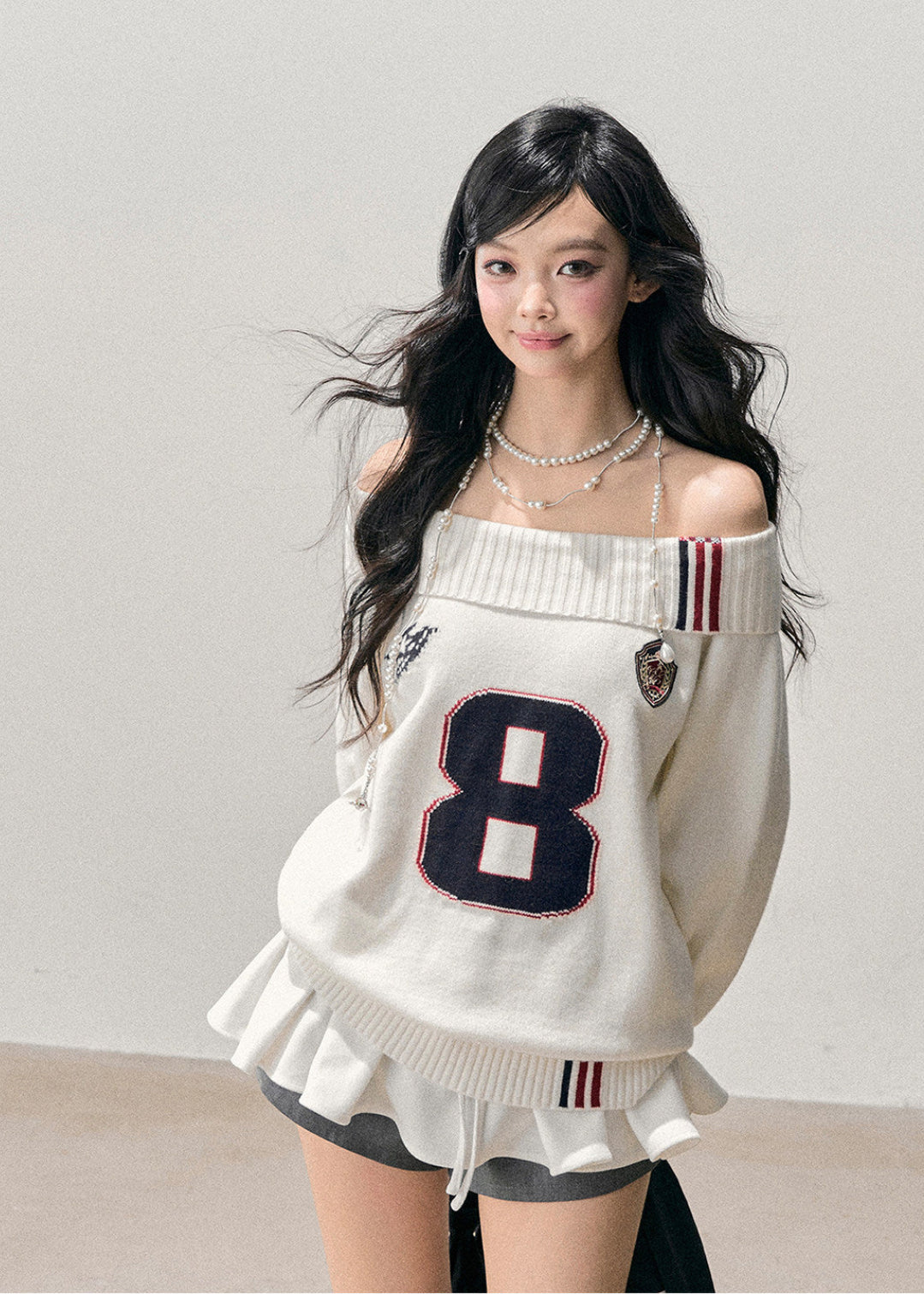 one shoulder knit sweater, korean style sweater women, american college sweater, varsity knit top, winter knit sweater women, off shoulder sweater top, soft feminine knit, korean fashion winter top, casual winter sweater, slim fit knit sweater, cozy knit top women, aomalm sweater, y2k college sweater, winter layering knit, trendy women sweater