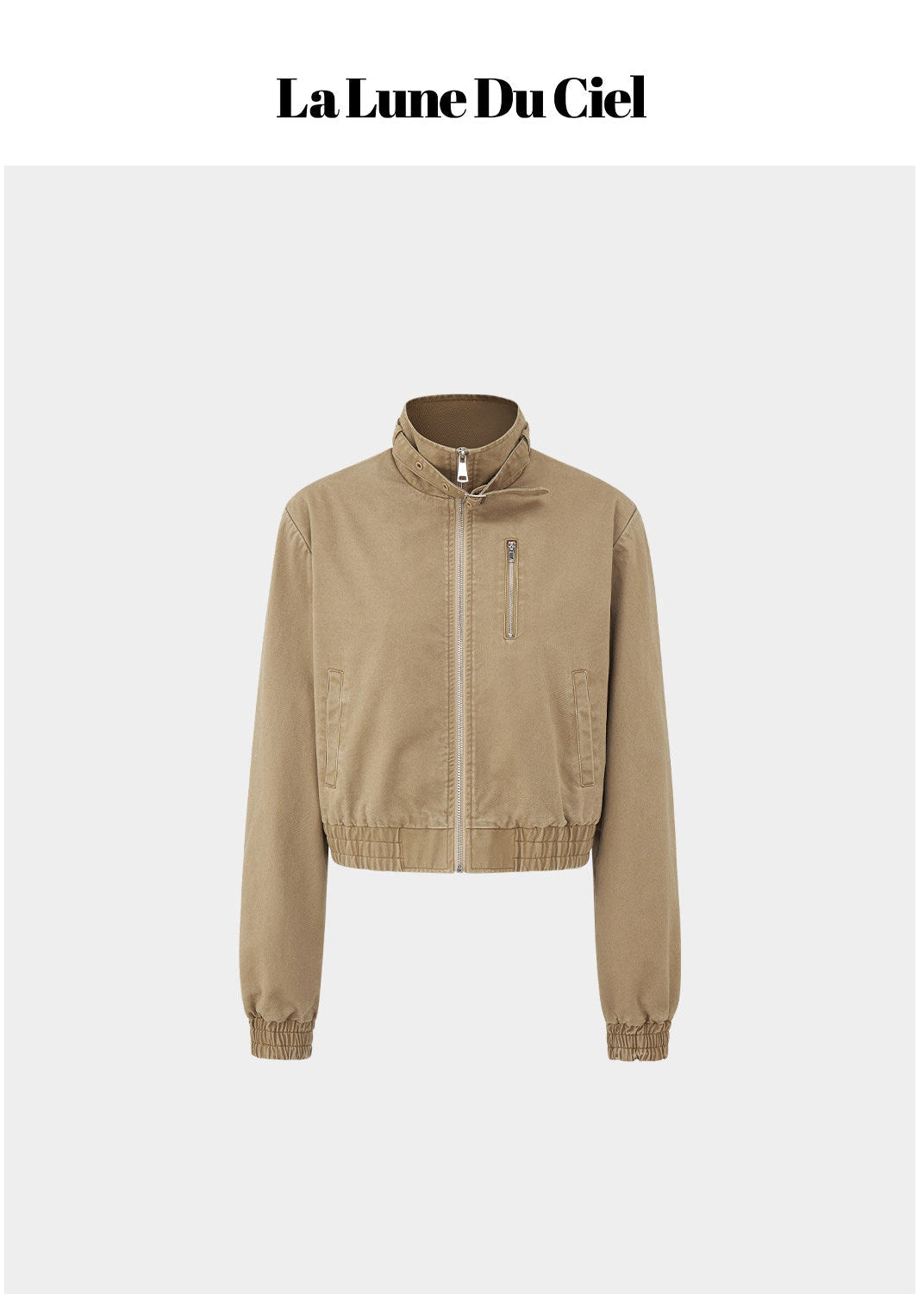 LaluneDuCiel cropped cotton jacket women, Korean feminine vintage jacket, waist short cotton jacket women, elegant Korean style outerwear, casual vintage crop jacket women, soft cotton Korean fashion jacket, feminine structured cotton coat, chic Korean fashion short jacket, everyday cotton jacket women