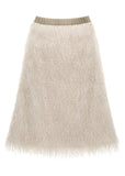 fringe midi skirt women, feather texture skirt, y2k statement skirt, high fashion winter skirt, textured white skirt women, street style midi skirt, trendy fringe skirt, premium women skirt, modern street skirt, mamc skirt style, 3d fringe skirt, fashion midi skirt women, elegant statement skirt, winter fashion skirt, y2k streetwear skirt