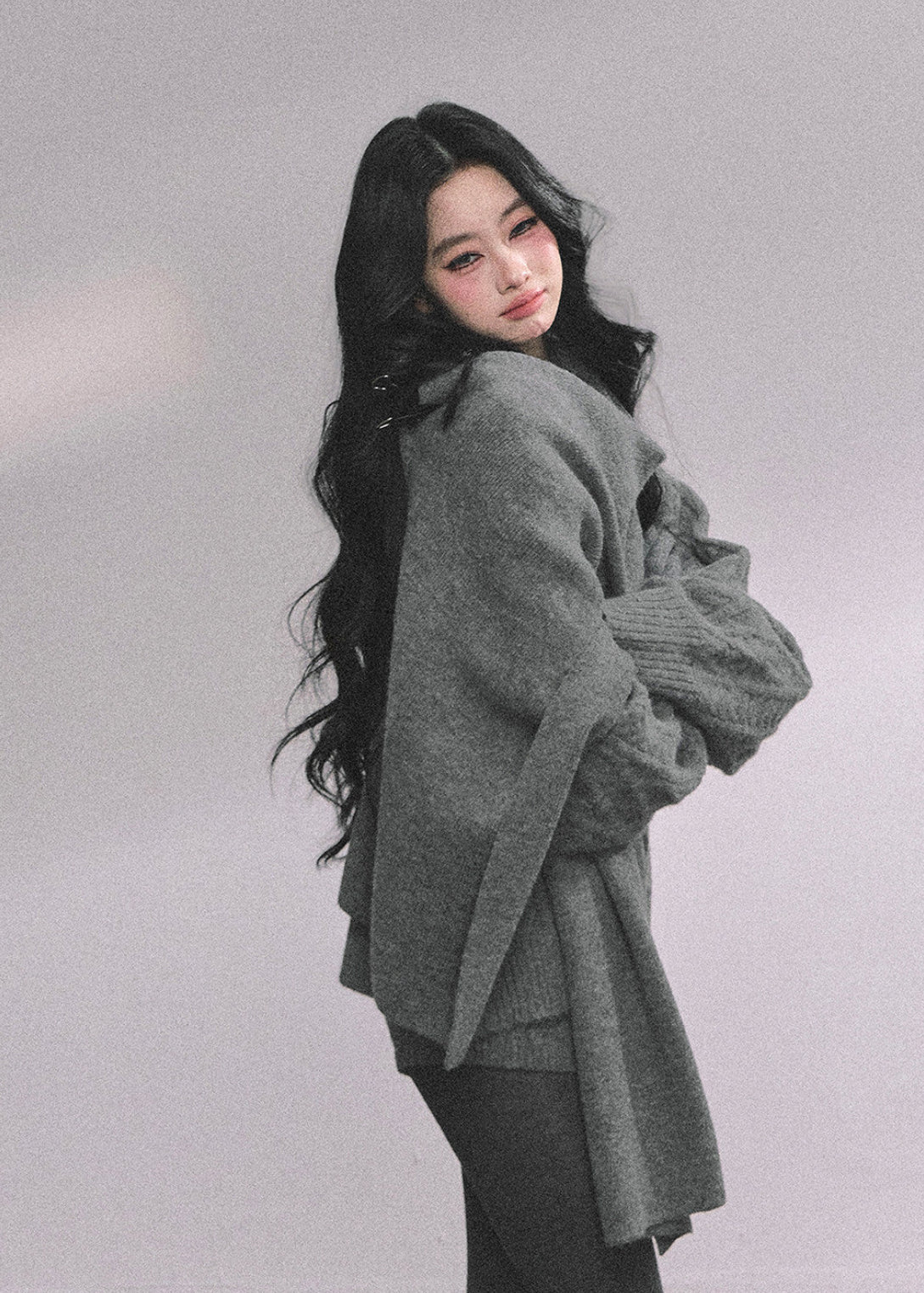 AOMALM knit set, Korean sweater set women, winter knit shorts set, college style knitwear, cable knit sweater women, feminine winter outfit, Korean cozy set, three piece knit set women, soft knit sweater winter, preppy Korean style outfit, winter lounge set women, scarf sweater set, cute winter knitwear, aesthetic Korean fashion, casual winter knit set