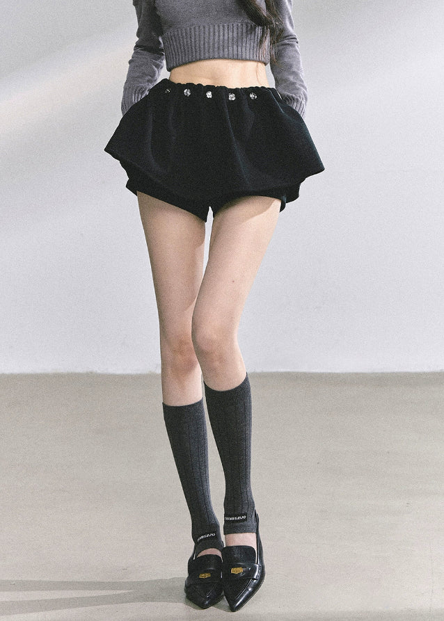 korean mini skirt, woolen puff skirt, black short skirt women, korean autumn outfit, hot girl umbrella skirt, trendy korean clothing 2025, seoul street fashion skirt, elegant french mini skirt, wool balloon skirt, nom alm skirt, korean style short skirt, puffy mini skirt outfit, modern korean fashion, kpop girl outfit, fashion streetwear women