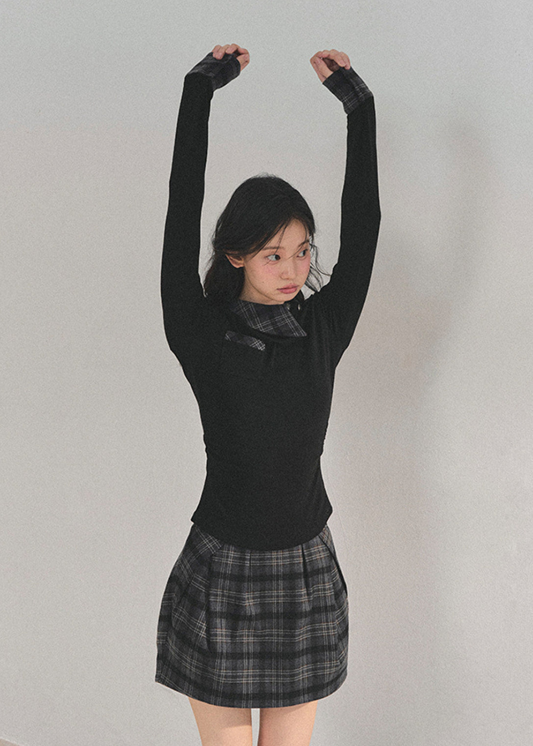 AOMALM knit set, Korean two piece outfit, women winter skirt set, knit top mini skirt set, feminine Korean style, plaid mini skirt women, winter knit outfit, slim fit knit top, Korean fashion women, soft feminine outfit, preppy knit set, winter mini skirt set, elegant Korean clothing, cute winter outfit women, aesthetic Korean set, fall winter knitwear