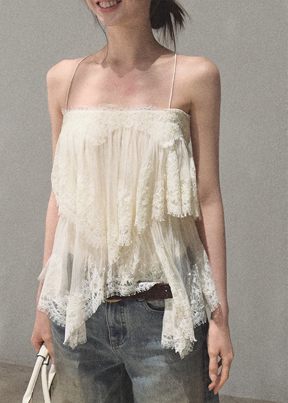 oakmoo dress, lace tiered dress, backless spaghetti strap dress, seaside vacation dress, lace maxi dress, korean fashion dress, romantic summer dress, ivory lace dress, brown lace dress, resort dress women, summer vacation outfit, layered lace dress, cake dress women, feminine summer dress