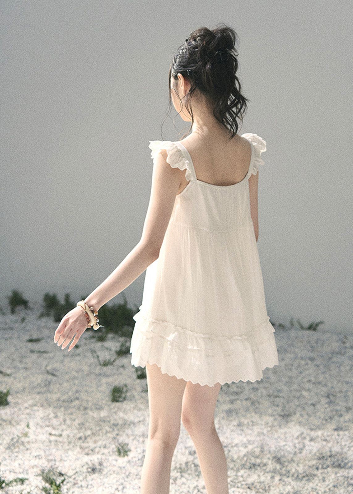 aomalm dress, white lace mini dress, french doll dress, flutter sleeve dress, korean feminine dress, summer lace dress, romantic white dress, button front mini dress, lace trim dress, feminine summer dress, doll mini dress, soft white vacation dress