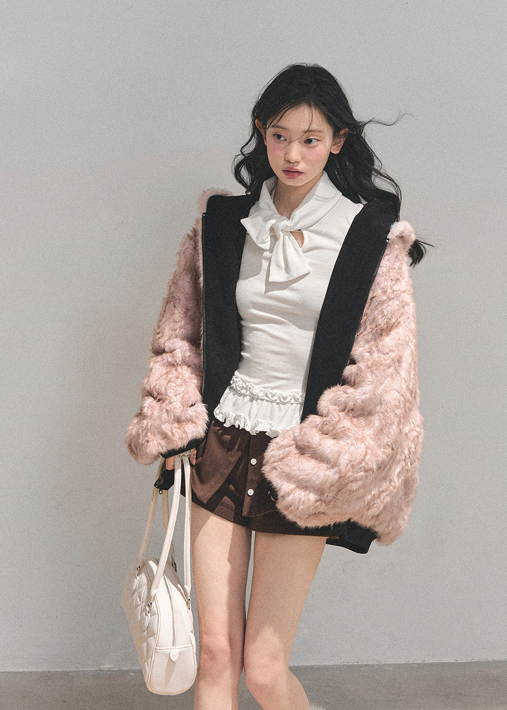 AOMALM top, Korean style knit top, fungus ruffle hem, bow lace T-shirt, winter feminine top, lace cuff long sleeve, soft knit blouse, aesthetic Korean fashion, winter layering top, slim fit tee women, elegant knitwear, ruffle lace shirt, cute winter tops, Korean girl outfit, soft girl aesthetic top, feminine long sleeve tee, winter fashion 2025, trending Korean tops, lace trim sweater top, chic bow neck shirt, romantic knit top.