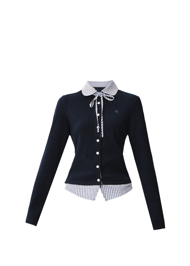 The Moon Academy Knit Set reimagines classic school-girl charm through Fragileheart’s lens of quiet luxury. Featuring a fitted knit blouse with a gingham collar and bow detail, paired with a matching pleated skirt, this ensemble balances intellectual poise and youthful softness. Perfect for autumn transitions and city walks that whisper elegance, not effort.