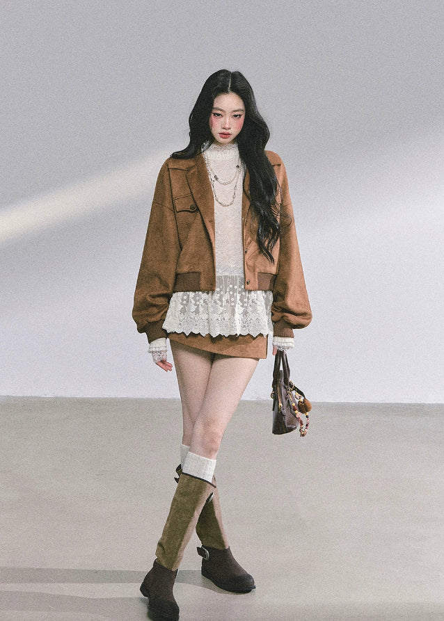 lace high neck top, ivory lace blouse, sheer lace peplum shirt, Korean lace aesthetic, French lace top, slim fit lace tee, hollow lace long sleeve, feminine lace blouse, elegant lace top women, autumn lace shirt, romantic lace fashion, soft girl lace top, Korean preppy lace style, delicate lace clothing, lace layering top
