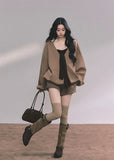 korean fashion, hoodie set, 3 piece outfit, fall outfit, autumn outfit, women’s casual set, oversized hoodie, layered outfit, korean streetwear, matching set, hoodie and shorts set, vest outfit, cute casual outfit, soft girl outfit, preppy outfit, comfy outfit, aesthetic outfit, brown hoodie, fall fashion women, trendy korean clothes, nom alm style, nowa tokyo, casual loungewear, cozy outfit, oversized sweatshirt, autumn clothing set, 2025 fashion
