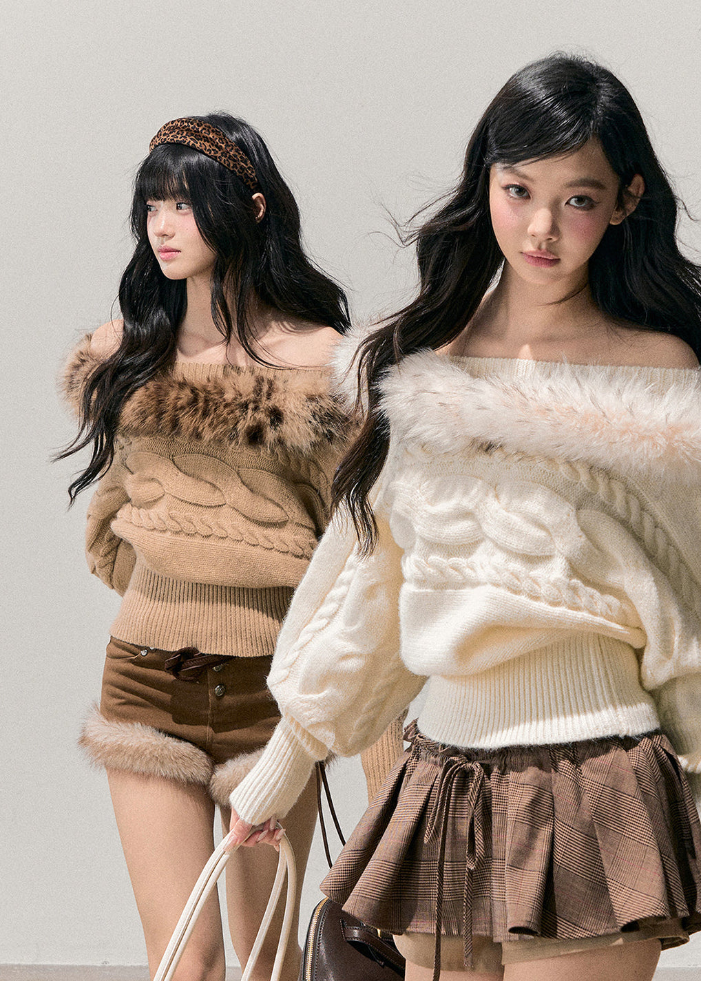 tea fragrance sweater, mohair off shoulder sweater, AOMALM winter top, French mohair knit, winter twist sweater, fluffy neckline sweater, faux fur trim knit, feminine winter outfit, asymmetrical knit top, Korean winter style, warm mohair sweater, off shoulder winter top, cozy feminine knitwear, soft mohair pullover, chic winter sweater, trendy Korean fashion top, elegant winter knit, women’s mohair blouse, romantic off shoulder sweater