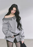 off shoulder sweatshirt women
asymmetric sweatshirt top
plaid trim sweatshirt
korean streetwear sweatshirt
american college style top
loose fit gray pullover women
slimming off shoulder top
fall fashion sweatshirt women
casual chic sweatshirt
korean american fashion top
oversized gray sweatshirt
trendy off shoulder sweater
