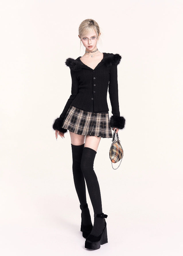 VOCK, y2k skirt, plaid pleated skirt, fake two-piece skirt, layered mini skirt, Shibuya hot girl style, Japanese street fashion, plaid mini skirt women, slim pleated skirt, K-fashion skirt, short skirt street style, aesthetic mini skirt, retro plaid skirt, schoolgirl pleated skirt, trendy 2025 skirt, streetwear mini skirt women, VOCK plaid skirt, spliced design skirt, kawaii dark fashion skirt