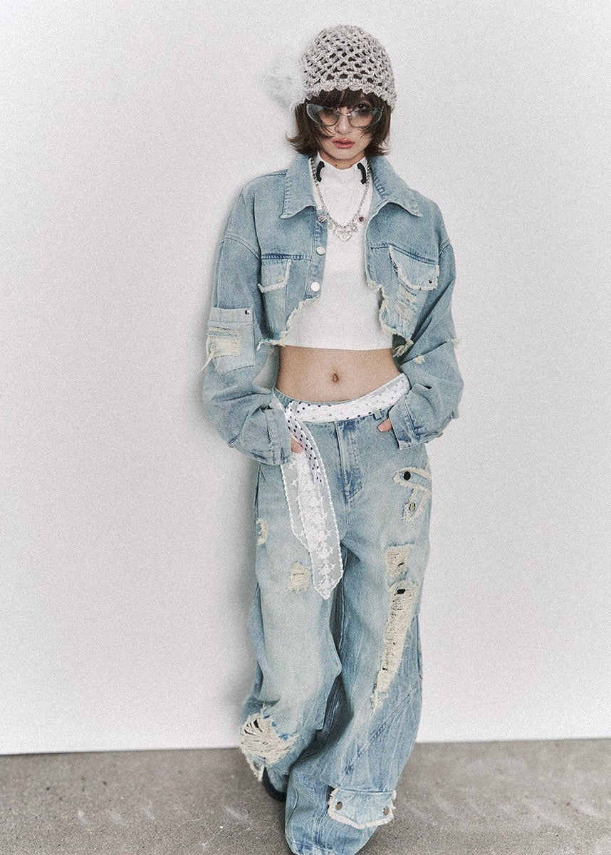 wide leg jeans women, distressed jeans women, ripped denim jeans, grunge outfit women, edgy outfit women, street style jeans, punk style clothing, y2k edgy outfit, alternative fashion women, oversized denim pants, raw edge jeans, baggy jeans women, urban streetwear women, dark aesthetic outfit, vintage washed jeans, statement denim pants, loose fit jeans women, rebellious fashion outfit, underground fashion women, distressed wide jeans
