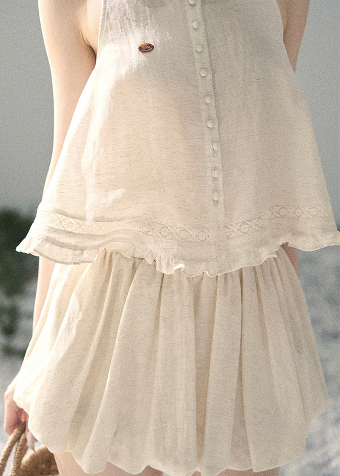 aomalm set, lace top set, ivory summer set, korean fashion set, feminine two piece set, romantic lace blouse, early summer outfit women, soft girl set, ivory skirt set, ivory pants set, elegant summer co ord, korean feminine outfit