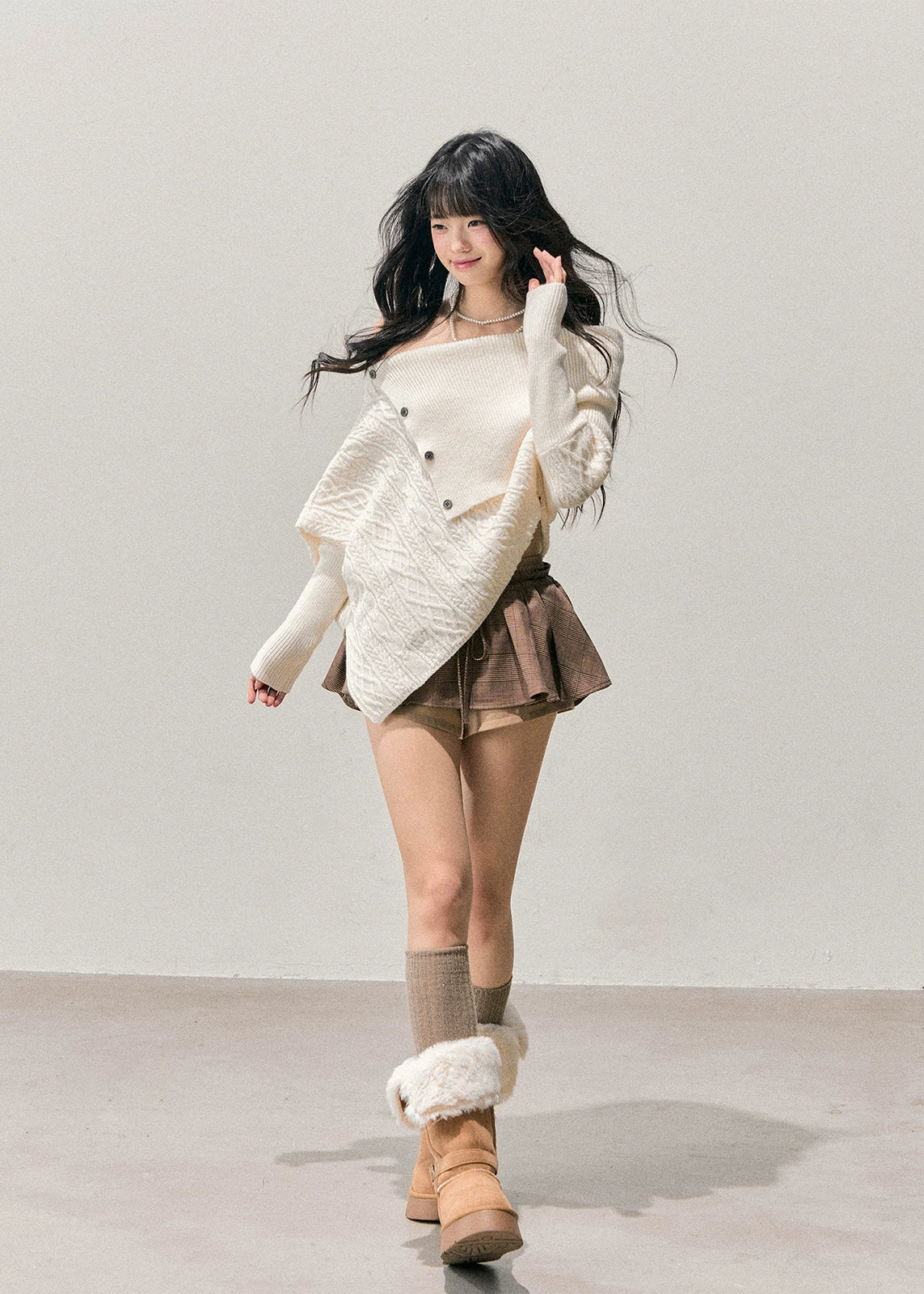 snow country sweater, one shoulder knit, Korean twist sweater, asymmetrical knit top, winter feminine knit, soft Korean fashion, AOMALM sweater, off shoulder winter top, twist cable knit, Korean girl aesthetic outfit, soft girl winter top, French knit sweater, irregular knit design, cozy winter knit, elegant off shoulder top, trendy Korean knitwear, winter twist pullover, romantic knit sweater, feminine winter outfit, AOMALM winter collection