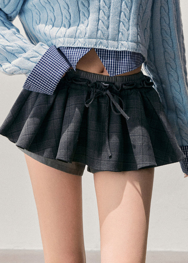 puffy plaid skirt, plaid culottes women, AOMALM skirt, winter balloon skirt, autumn plaid fashion, Korean style skirt, retro plaid mini, slimming puffy skirt, high-waisted culottes, Maillard skirt women, cute winter bottoms, feminine Korean outfit, puff skirt shorts, warm plaid culottes, college girl autumn look, puffy mini skirt women, fashion culottes winter, A-line balloon skirt