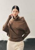 turtleneck knit sweater women, korean minimal knit top, lazy style winter sweater, draped knit top women, soft waist sweater, refined casual knitwear, winter knit top women, elegant daily wear sweater, premium women knit, aomalm knit style, understated luxury sweater, modern women basics, relaxed fit turtleneck, versatile winter knit, feminine winter top