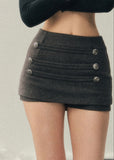 AOMALM skirt, wool mini skirt women, Korean winter skirt, A-line wool skirt, culotte mini skirt, high waist winter skirt, feminine wool skirt, slim fit mini skirt, Korean aesthetic clothing, winter short skirt women, hip hugging skirt, soft wool skirt, button detail mini skirt, autumn winter skirt, Korean fashion women, elegant mini skirt