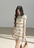 aomalm dress, embroidered floral mini dress, french floral dress, sleeveless vest dress, korean feminine dress, summer embroidered dress, vintage floral mini dress, floral short dress women, romantic summer dress, garden embroidery dress
