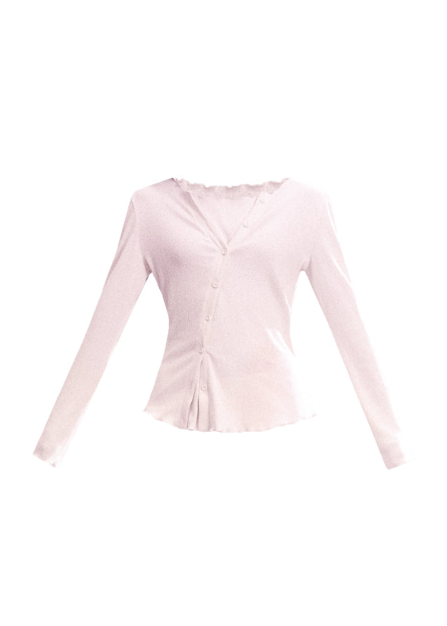 Fragileheart knit top, faux two-piece shirt, layered asymmetric blouse, luxury Korean fashion, minimal feminine outfit, quiet luxury womenswear, pastel noir aesthetic, elegant everyday top, four color knitwear, K-fashion 2025, casual chic long sleeve, modern Korean style, delicate soft knit, refined daily outfit
