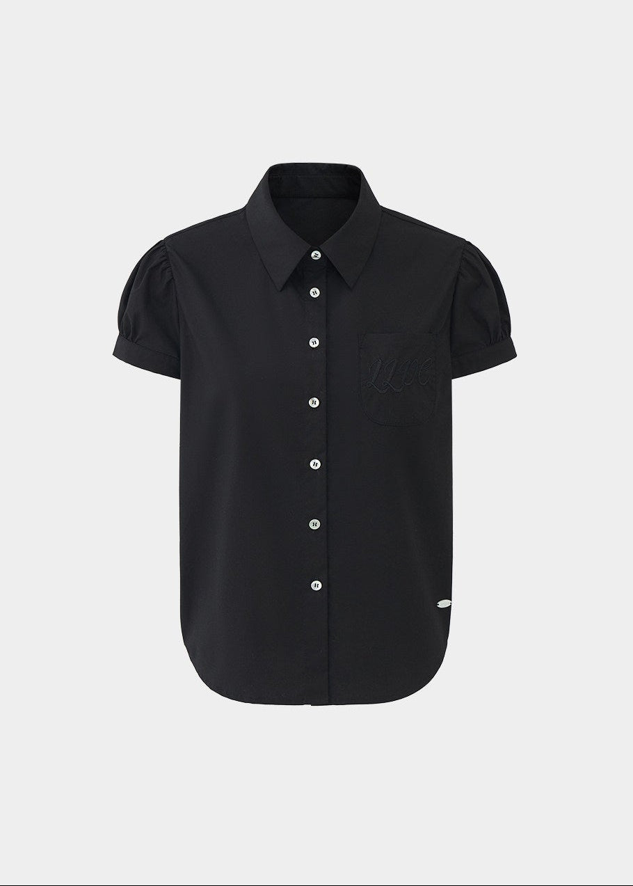 black shirt women, cotton blouse women, puff sleeve shirt, korean fashion top, spring outfits 2026, casual spring outfits, college style shirt women, structured blouse women, aesthetic fashion top, modern feminine clothing, versatile everyday top, chic casual outfit, parisian style clothing, fitted shirt women, breathable cotton top, refined casual wear, vintage style shirt, spring wardrobe essential, minimal style blouse, classic button shirt