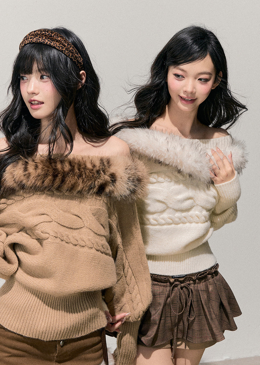 tea fragrance sweater, mohair off shoulder sweater, AOMALM winter top, French mohair knit, winter twist sweater, fluffy neckline sweater, faux fur trim knit, feminine winter outfit, asymmetrical knit top, Korean winter style, warm mohair sweater, off shoulder winter top, cozy feminine knitwear, soft mohair pullover, chic winter sweater, trendy Korean fashion top, elegant winter knit, women’s mohair blouse, romantic off shoulder sweater