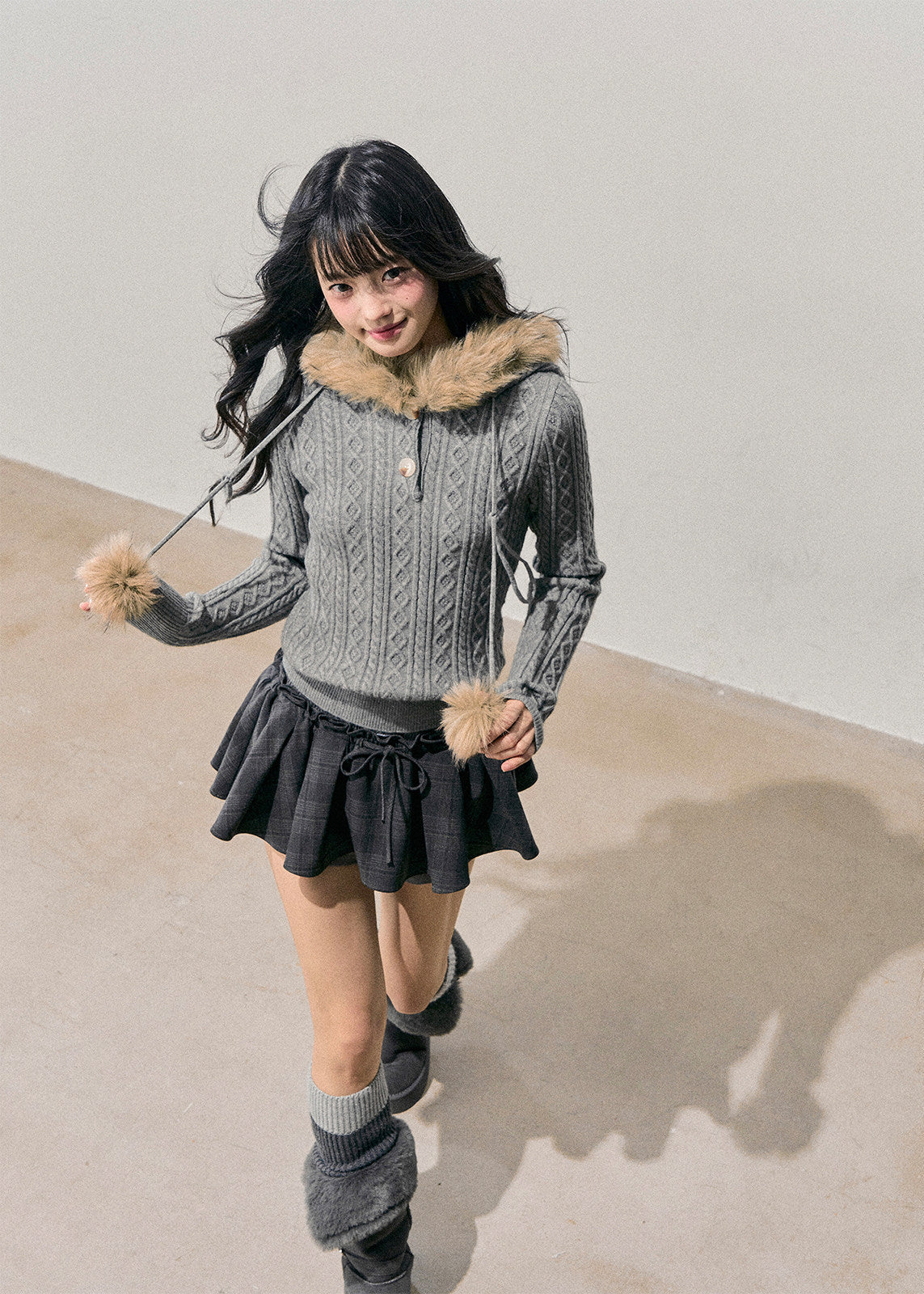 AOMALM knit sweater, Korean hooded knit top, women winter sweater, slim fit knit hoodie, cable knit sweater women, feminine winter top, soft knit hoodie, Korean fashion winter, cozy knit top women, winter layering sweater, hooded cable knit, soft girl aesthetic knit, winter slim sweater, Korean style knitwear, women hooded sweater