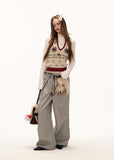 striped trousers women, deconstructed pleated pants, y2k straight leg pants, loose fit gray trousers, street tailored pants women, high waist striped pants, autumn winter trousers women, modern street pants, wide leg striped pants, fashion casual trousers, trendy women pants, mamc pants style, high end street trousers, relaxed fit pleated pants, y2k fashion bottoms