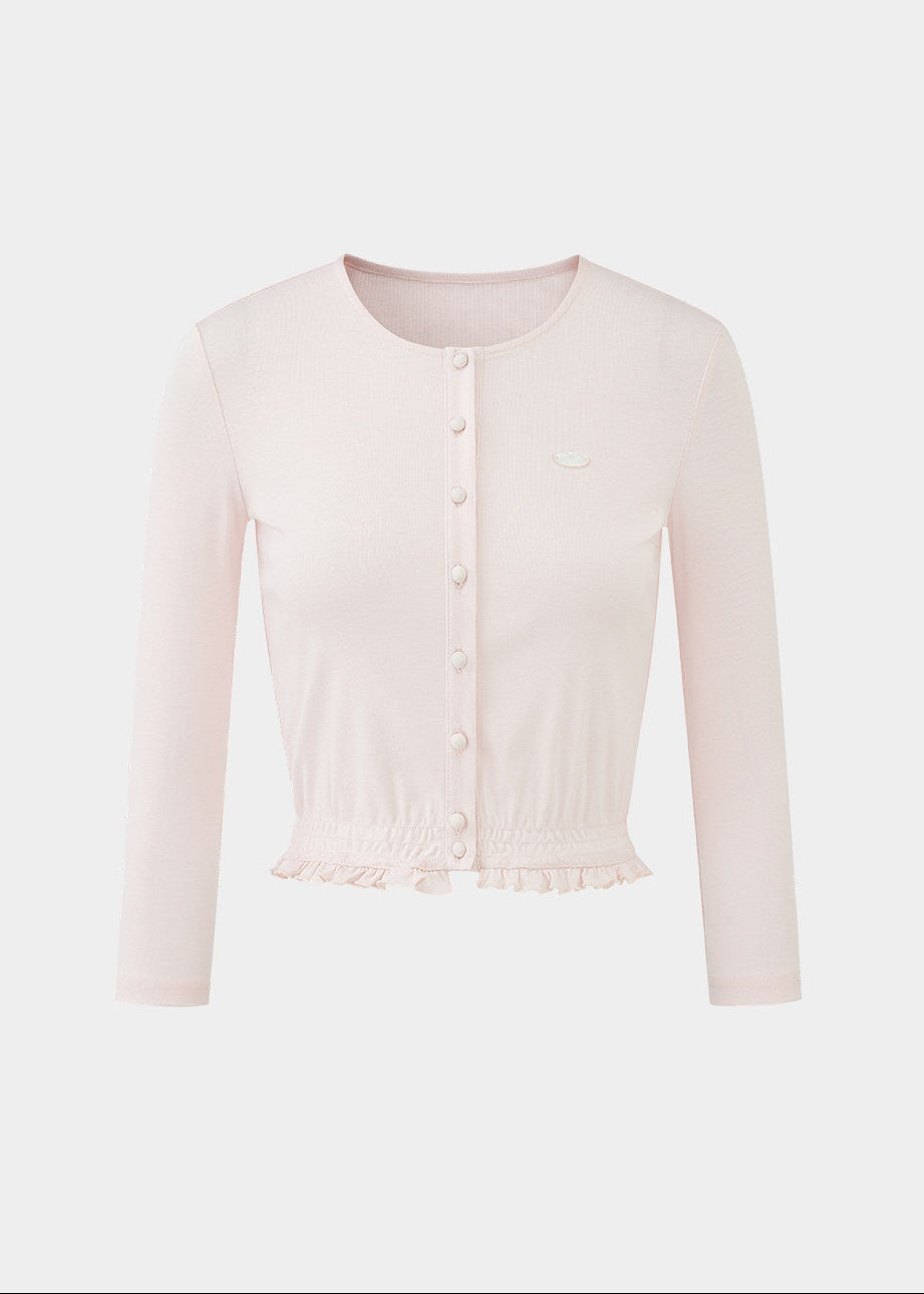 lyocell cardigan women, cropped knit top, lace trim top women, korean fashion top, pastel knit cardigan, stretch long sleeve top, feminine cardigan top, soft knit blouse, lightweight spring top, breathable fabric top, fitted cardigan women, minimalist feminine outfit, parisian style top, everyday chic top, aesthetic fashion knit, versatile layering top, modern feminine clothing, soft luxury knitwear, delicate detail top, casual elegant wear