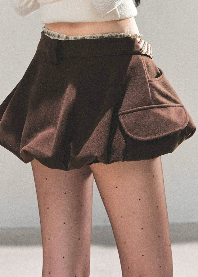 snow footprints skirt, AOMALM skirt, Korean plaid mini skirt, winter puff skirt, flower bud skirt, A-line plaid mini, Kochi plaid skirt, miu style skirt, winter mini skirt women, Korean fashion skirt 2025, cute puff mini skirt, autumn winter skirts, high waist puffy skirt, bud silhouette mini, stylish short skirt women, K-fashion A-line skirt, bubble hem skirt, plaid waistband skirt, feminine Korean outfit, winter street style skirt