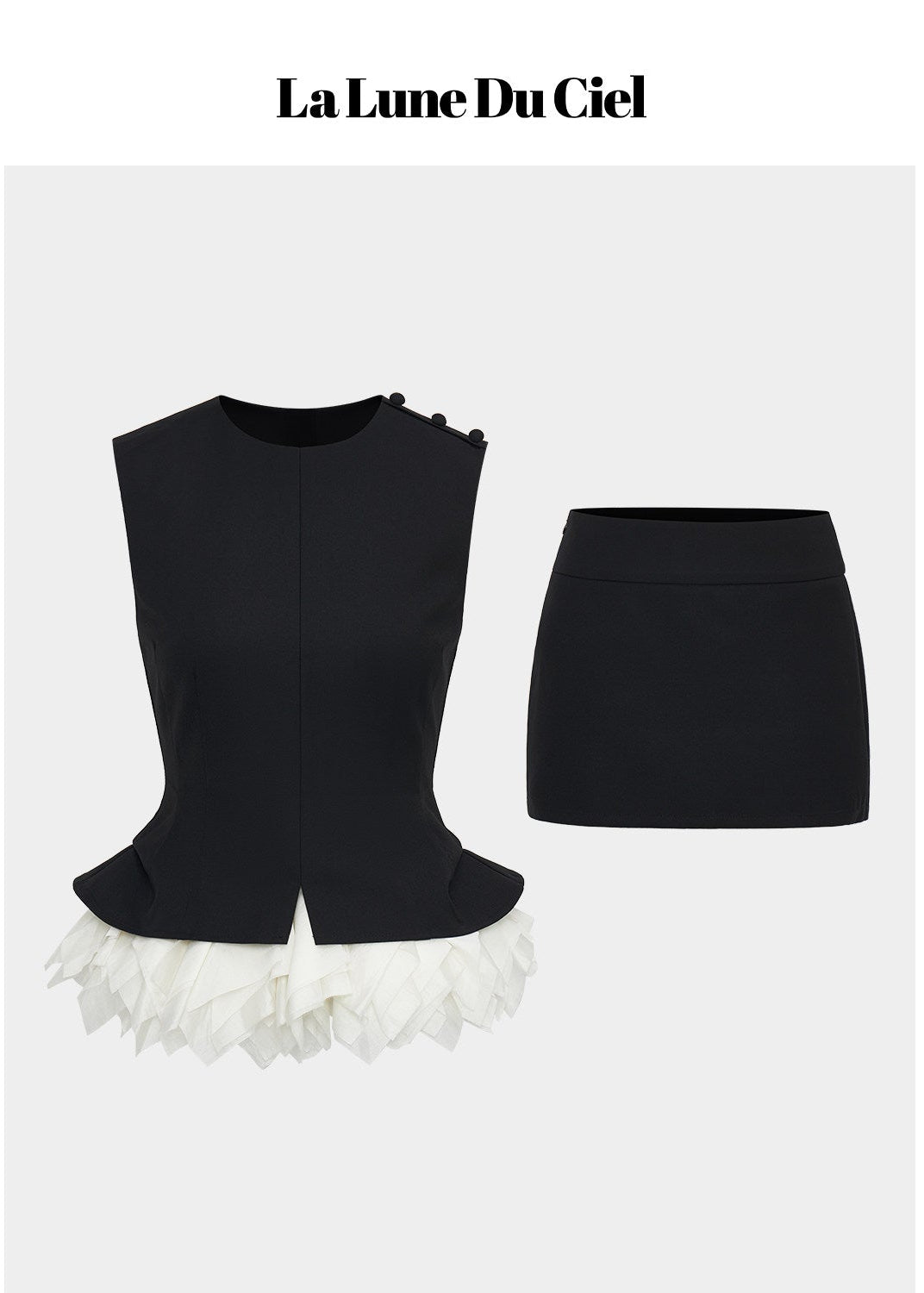 two piece skirt set women, sleeveless top skirt set, korean fashion set, fitted skirt outfit, structured top women, modern feminine outfit, elegant two piece set, body contour set women, chic matching set, minimal style outfit, spring outfit women, refined casual wear, aesthetic fashion set, versatile outfit set, tailored feminine clothing, contemporary women fashion, slim fit skirt set, clean silhouette outfit, parisian style set, everyday elegant outfit