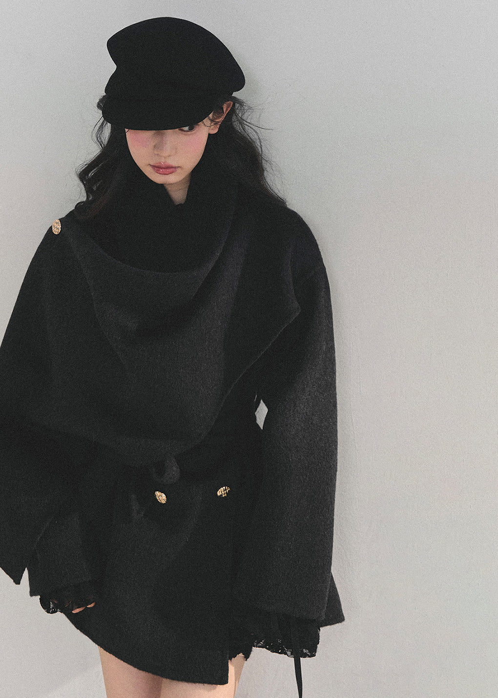 winter wool coat, reversible wool coat, Korean style coat, AOMALM coat, tartan wrap coat, plaid winter jacket, feminine winter coat, wool cape coat, oversized shawl coat, Korean fashion outerwear, winter wrap coat, reversible tartan jacket, warm wool jacket, elegant winter coat, aesthetic Korean outfit, winter fashion women, wool blend coat, Korean girl style coat, trendy winter coat women, autumn winter outerwear