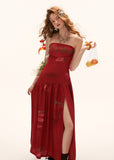 red maxi dress women, bandeau dress women, summer resort dress, vacation dress women, beach outfit women, aesthetic summer dress, bold color dress, korean fashion dress, seaside outfit women, statement summer dress, flowy maxi dress, elegant summer outfit, travel outfit women, chic vacation dress, feminine summer dress, holiday outfit women, vibrant dress women, trendy summer outfit, long summer dress, strapless maxi dress

