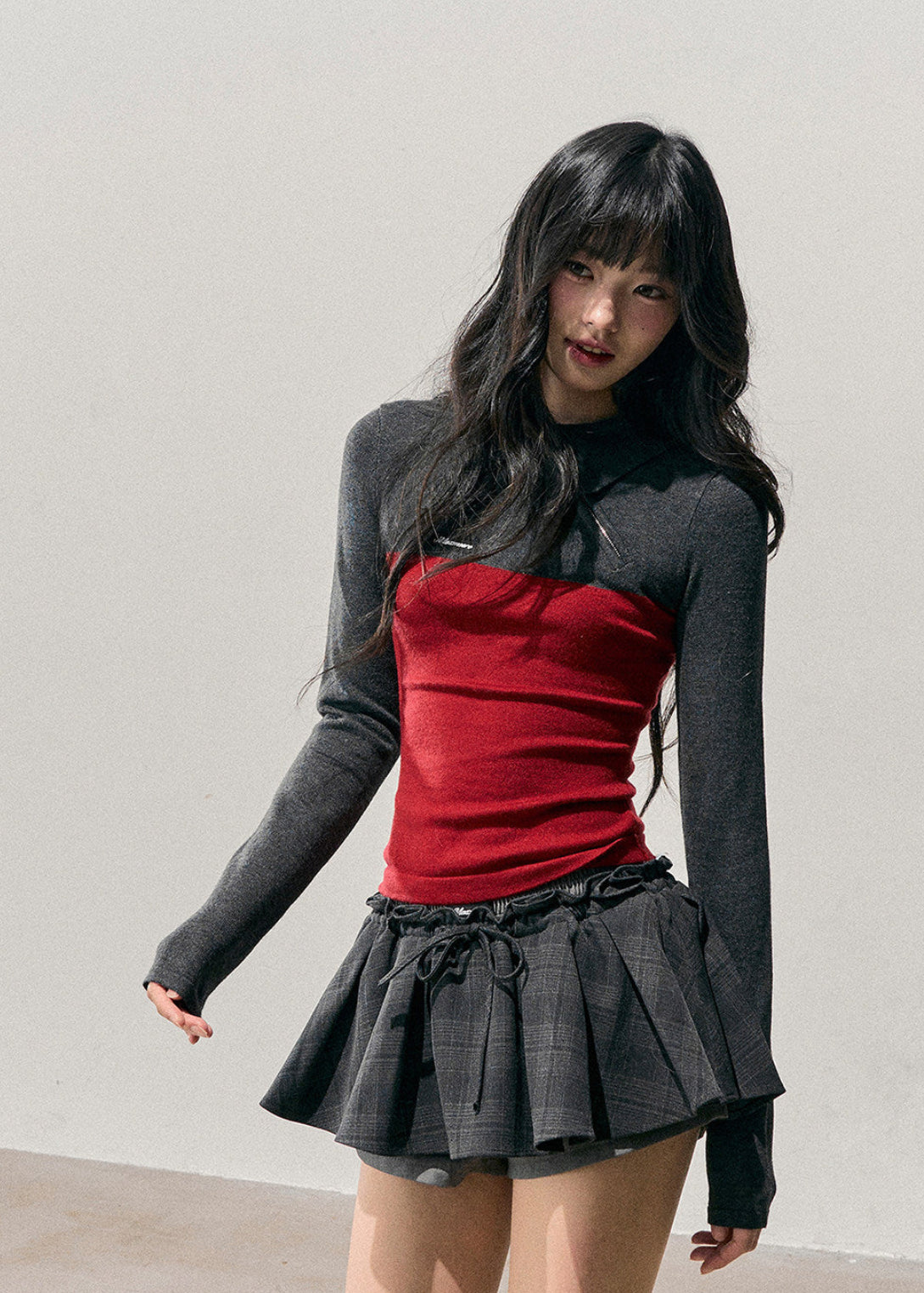 women knit top, slim polo top, long sleeve knit shirt, korean style top, feminine knitwear, autumn winter top, polo collar knit, slimming top women, stretch knit shirt, casual knit top, soft feminine top, layered winter top, everyday knitwear, stylish women top, minimal knit top, korean fashion women, fall winter clothing, waist slimming top, modern knit shirt, chic knit top