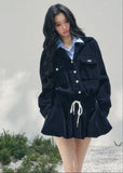 AOMALM corduroy mini dress women, French romantic collegiate dress, feminine flower bud skirt dress, Korean elegant spring mini dress, quiet luxury romantic outfit, Parisian inspired preppy dress, delicate layered corduroy fashion, romantic Korean French aesthetic clothing, lightweight spring corduroy dress women, refined feminine mini dress style, soft luxury womenswear dress, elegant collegiate spring outfit, luxury Korean designer inspired dress