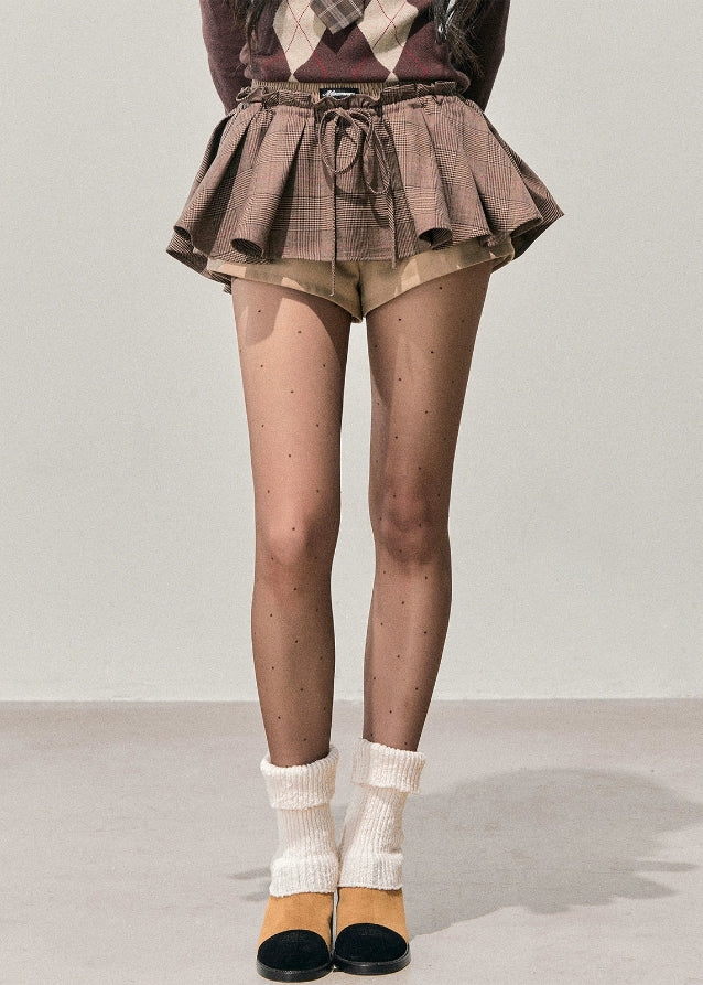 puffy plaid skirt, plaid culottes women, AOMALM skirt, winter balloon skirt, autumn plaid fashion, Korean style skirt, retro plaid mini, slimming puffy skirt, high-waisted culottes, Maillard skirt women, cute winter bottoms, feminine Korean outfit, puff skirt shorts, warm plaid culottes, college girl autumn look, puffy mini skirt women, fashion culottes winter, A-line balloon skirt