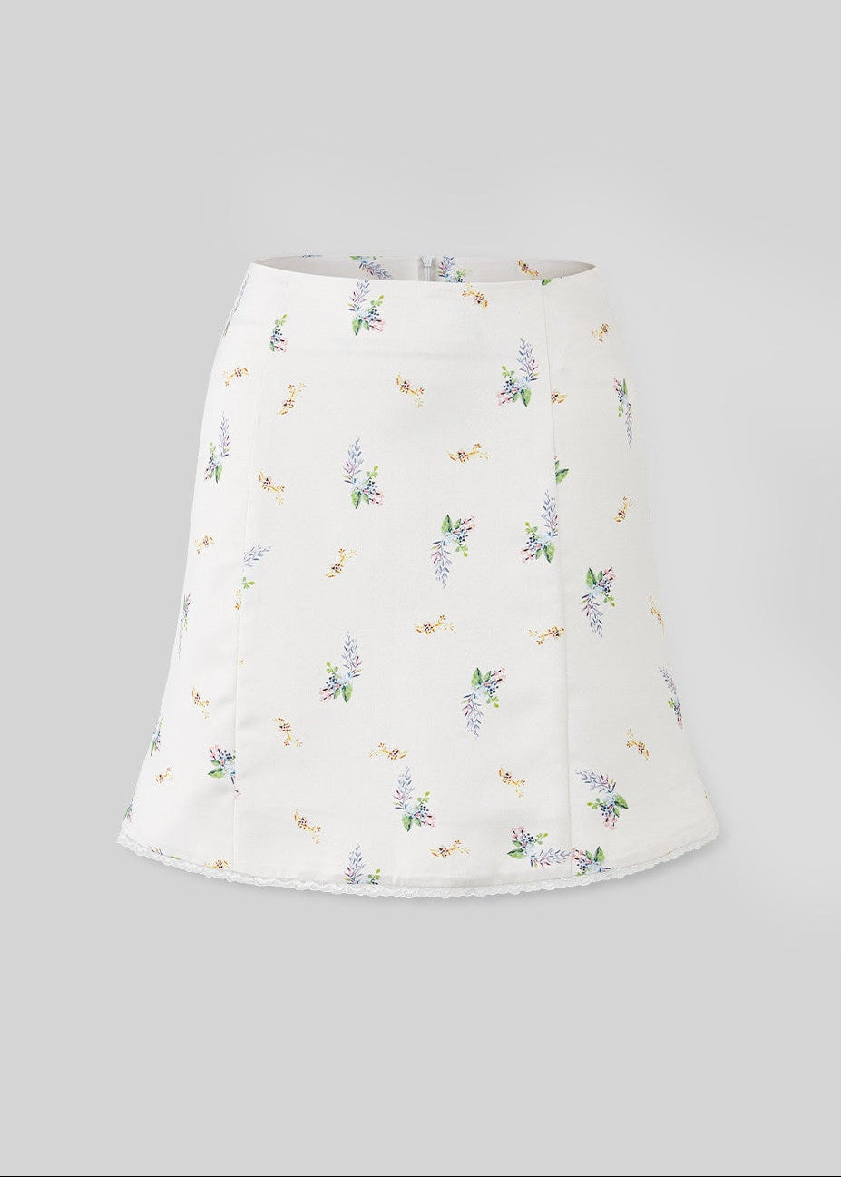 floral camisole set, bow shoulder top, floral skirt set, French floral two piece set, Korean feminine outfit, summer matching set, mermaid mini skirt set, detachable bow top, romantic floral outfit, white floral co-ord, elegant summer set, garden party outfit, sleeveless floral top, feminine skirt set, vacation outfit women