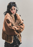 AOMALM, lamb fur coat women, Maillard winter coat, Korean feminine jacket, plush winter outerwear, padded cotton coat, cozy fur jacket, Korean winter fashion, warm short coat women, faux lamb fur jacket, soft winter coat, aesthetic Korean outfit, feminine winter jacket, casual warm coat, trendy winter outerwear, elegant padded jacket, winter layering coat