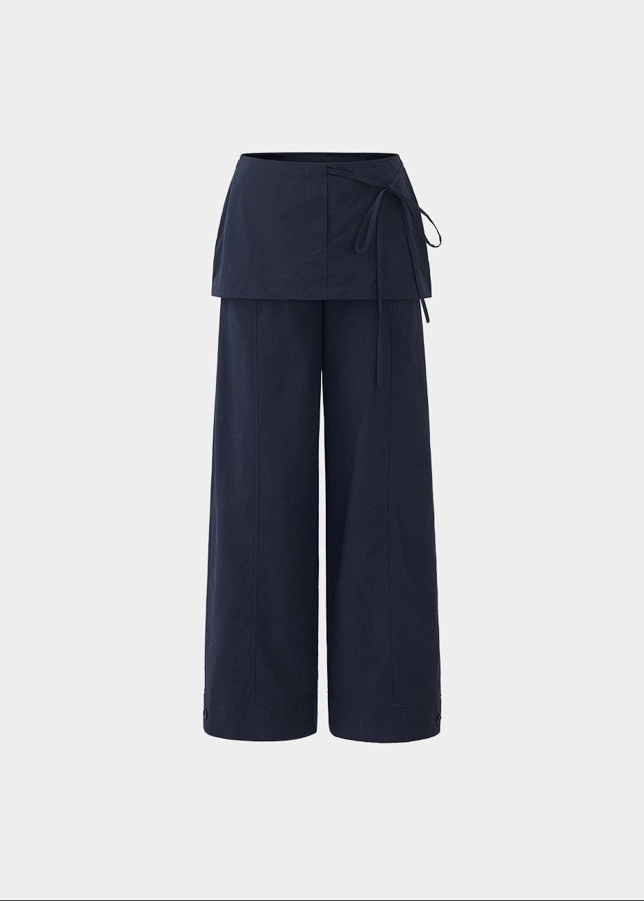 culotte pants women, layered trousers women, fake two piece pants, korean fashion pants, wide leg culottes, casual straight pants, minimalist trousers women, versatile casual pants, relaxed fit trousers, modern women clothing, chic everyday pants, aesthetic fashion bottoms, lightweight spring pants, clean line trousers, contemporary casual wear, soft structured pants, parisian style outfit, easy styling pants, refined casual look, essential wardrobe pants
