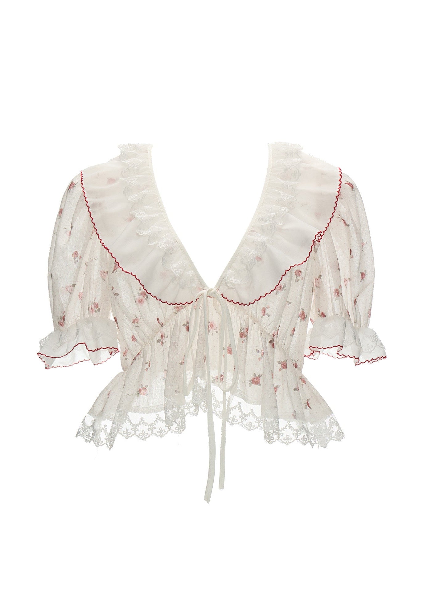 Sweet-spicy floral blouse styled with baggy denim