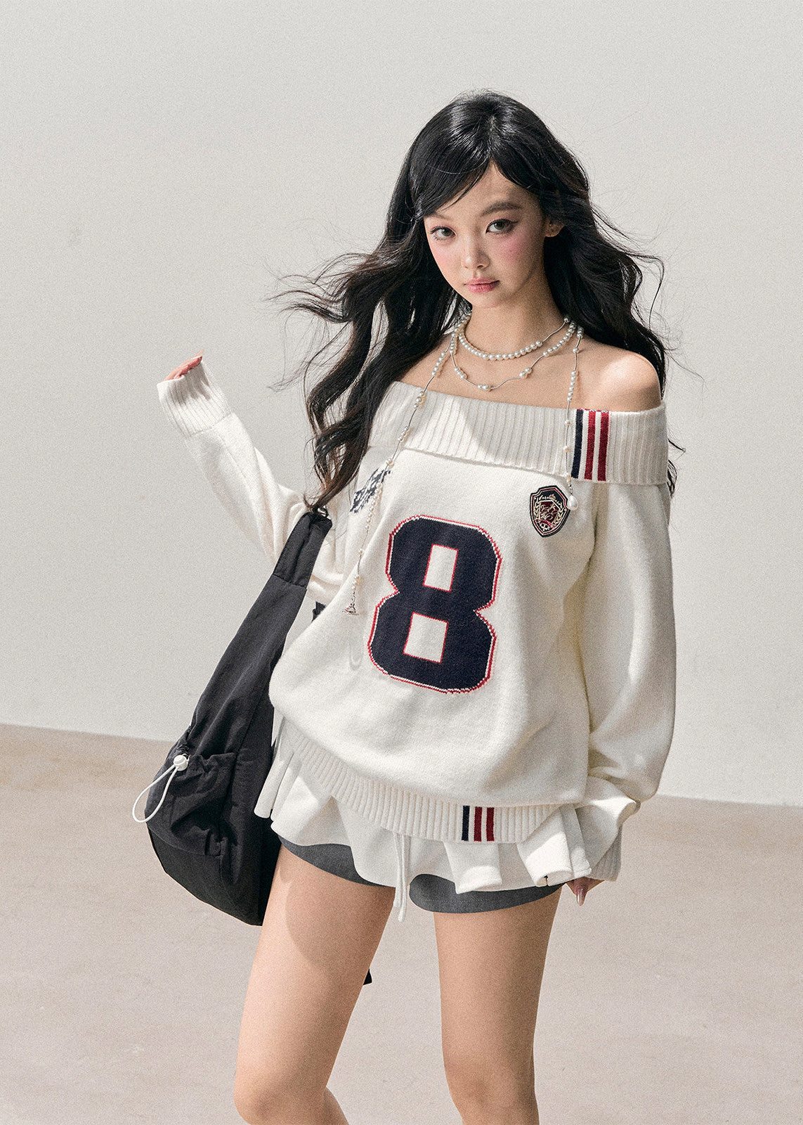 one shoulder knit sweater, korean style sweater women, american college sweater, varsity knit top, winter knit sweater women, off shoulder sweater top, soft feminine knit, korean fashion winter top, casual winter sweater, slim fit knit sweater, cozy knit top women, aomalm sweater, y2k college sweater, winter layering knit, trendy women sweater