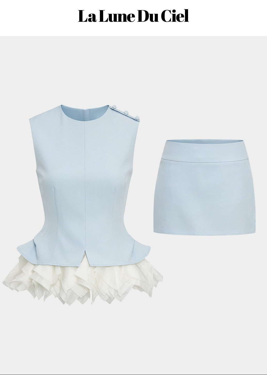 two piece skirt set women, sleeveless top skirt set, korean fashion set, fitted skirt outfit, structured top women, modern feminine outfit, elegant two piece set, body contour set women, chic matching set, minimal style outfit, spring outfit women, refined casual wear, aesthetic fashion set, versatile outfit set, tailored feminine clothing, contemporary women fashion, slim fit skirt set, clean silhouette outfit, parisian style set, everyday elegant outfit