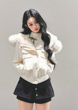 lambswool hooded jacket women, british style winter coat, ivory fur hood jacket, brown plush winter jacket, edelweiss fur coat, warm long sleeve winter top, korean winter hooded coat, fw25 plush jacket, lambcore hooded coat women
