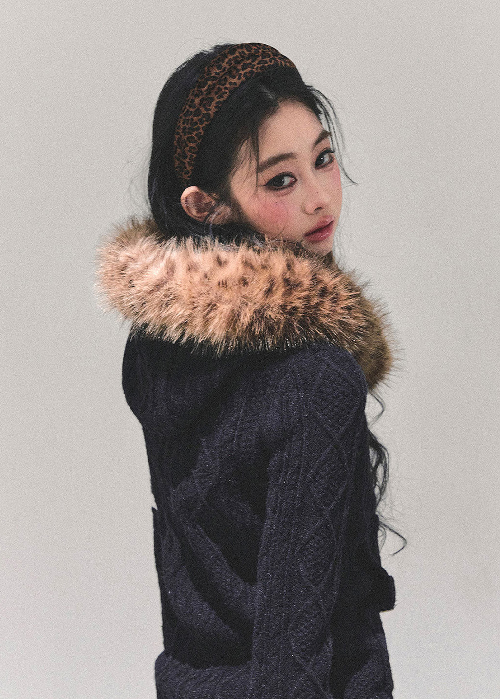 winter knit hoodie, faux fur collar sweater, Korean style knit top, AOMALM sweater, cable knit jacket women, fluffy hood knitwear, warm winter top, feminine winter fashion, Korean girly style sweater, long sleeve knit hoodie, cute winter outfits women, fur trim hood jacket, cozy knit zip sweater, soft cable knit top, trendy winter Korean fashion, warm knit hoodie women, faux fur winter clothing, elegant knit jacket