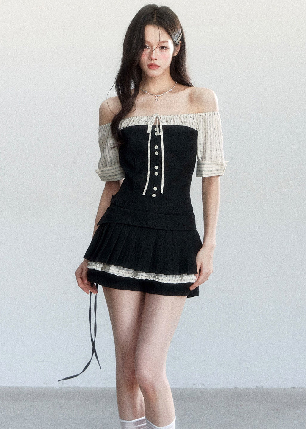 spring brunch outfit, brunch outfit ideas, off shoulder top women, jacquard blouse women, korean feminine top, coquette outfit, soft girl outfit, aesthetic fashion top, feminine korean fashion, cute spring outfit, romantic casual outfit, date outfit women, lightweight summer top, stylish blouse women, soft aesthetic clothing, everyday outfit women, delicate feminine top, korean style blouse, trendy spring top, outfit ideas spring

