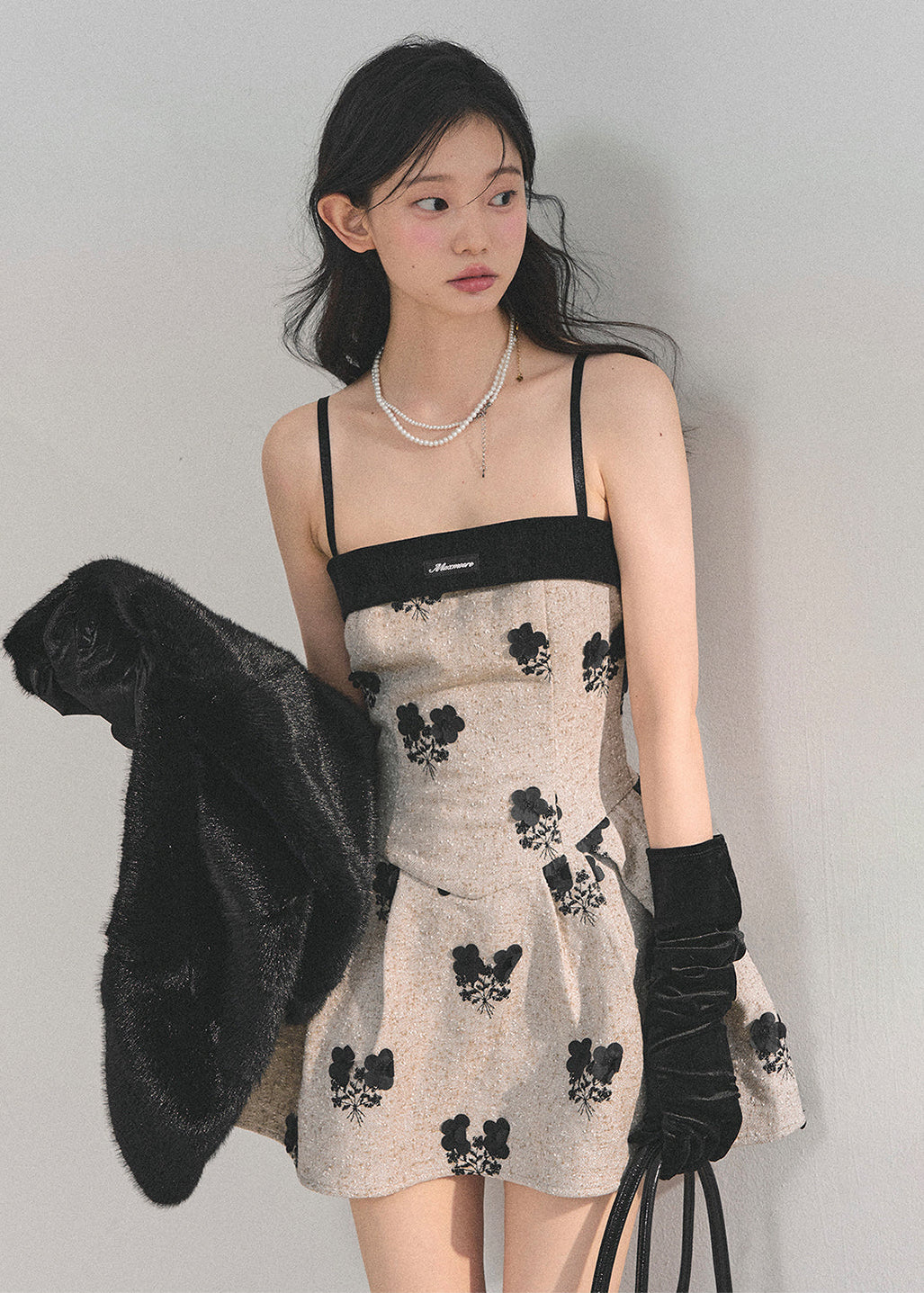 AOMALM dress, winter puffy dress, French style dress set, faux fur cape dress, embroidered winter dress, holiday outfit women, Korean fashion dress, A-line puffy skirt, winter date outfit, feminine winter dress, brown puffy dress, black puffy dress, elegant winter outfit, party dress winter women, two-piece dress set, romantic winter fashion, mohair cape dress, moss embroidery dress.