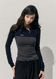 women knit top, slim polo top, long sleeve knit shirt, korean style top, feminine knitwear, autumn winter top, polo collar knit, slimming top women, stretch knit shirt, casual knit top, soft feminine top, layered winter top, everyday knitwear, stylish women top, minimal knit top, korean fashion women, fall winter clothing, waist slimming top, modern knit shirt, chic knit top