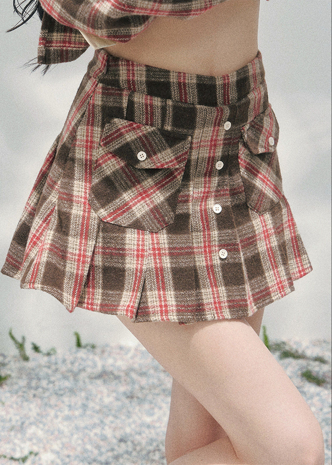 AOMALM plaid shirt skirt set, French romantic British style outfit, feminine plaid twinset women, Korean elegant spring two piece set, quiet luxury vintage plaid ensemble, Parisian inspired plaid shirt outfit, romantic Korean French aesthetic clothing, cafe tone plaid outfit women, refined luxury womenswear twinset, feminine British style check skirt set, elegant spring plaid fashion, soft romantic plaid shirt women, luxury Korean designer inspired outfit, vintage romantic spring ensemble